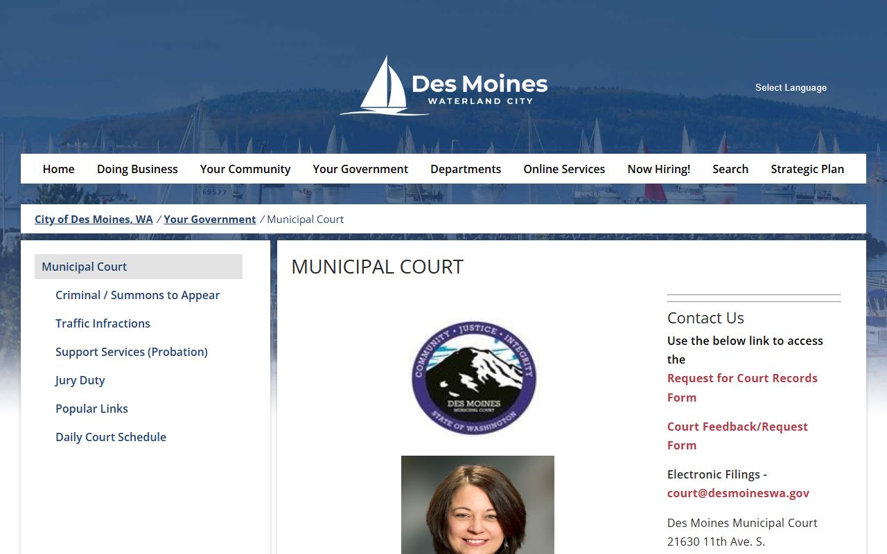 Des Moines Traffic Court Records municipal court source