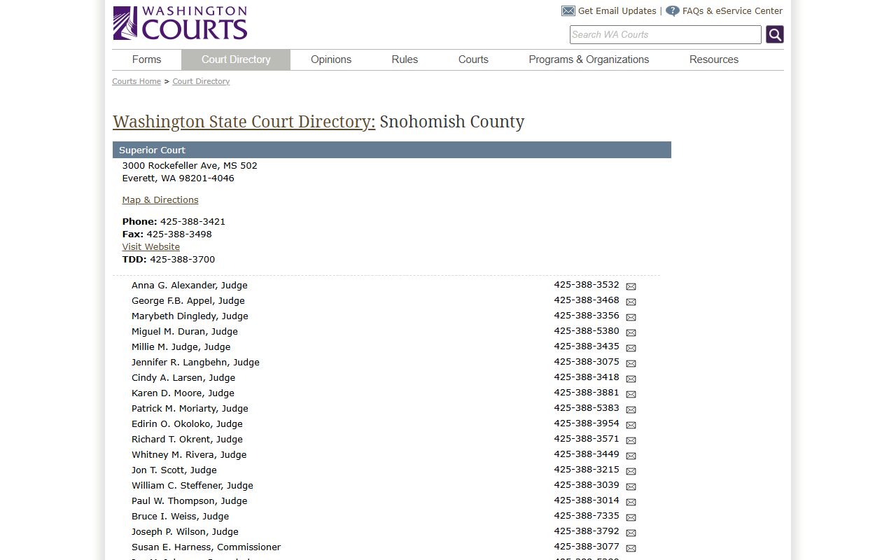 Edmonds Traffic Court Records court directory source