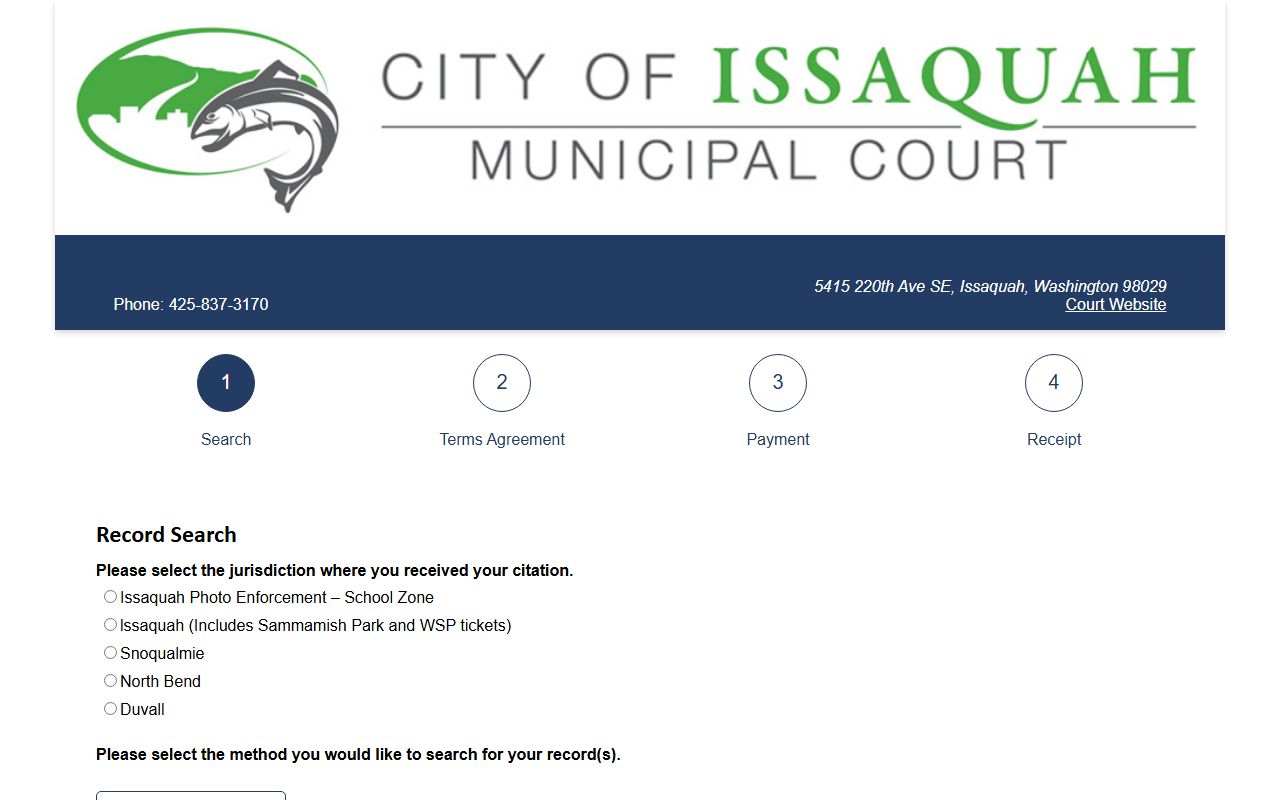 Issaquah Traffic Court Records online payment portal