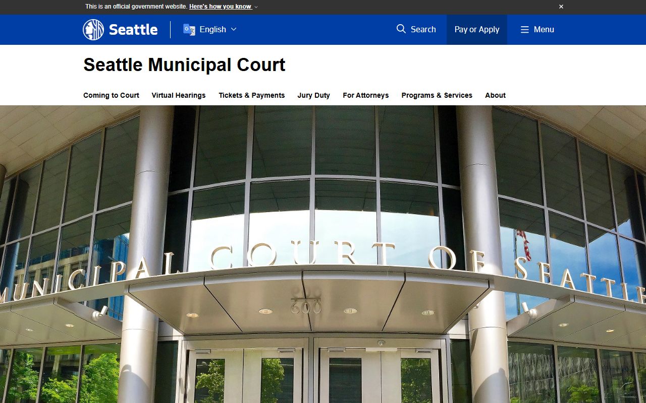 Seattle Traffic Court Records at Seattle Municipal Court