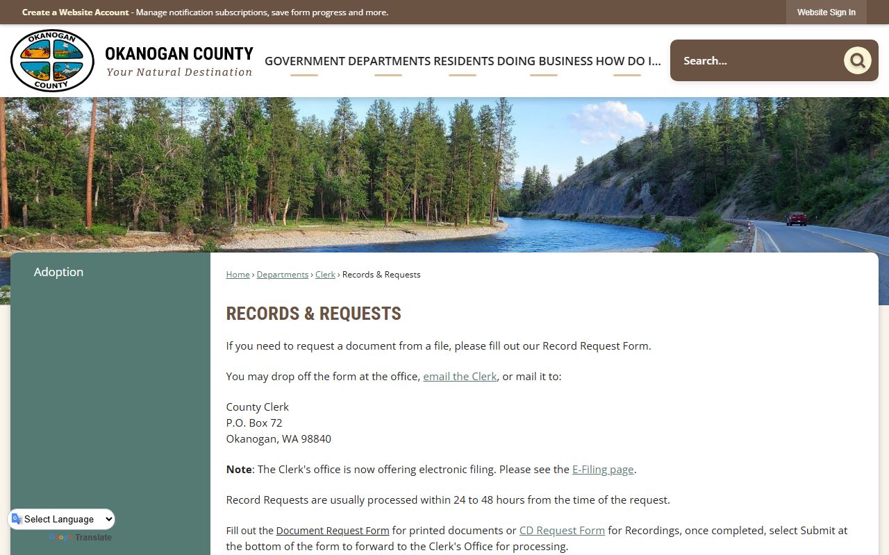 Okanogan County Traffic Court Records records requests