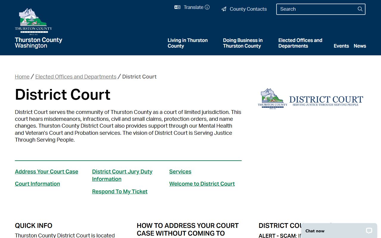 Olympia Traffic Court Records using the Thurston County district court fallback image