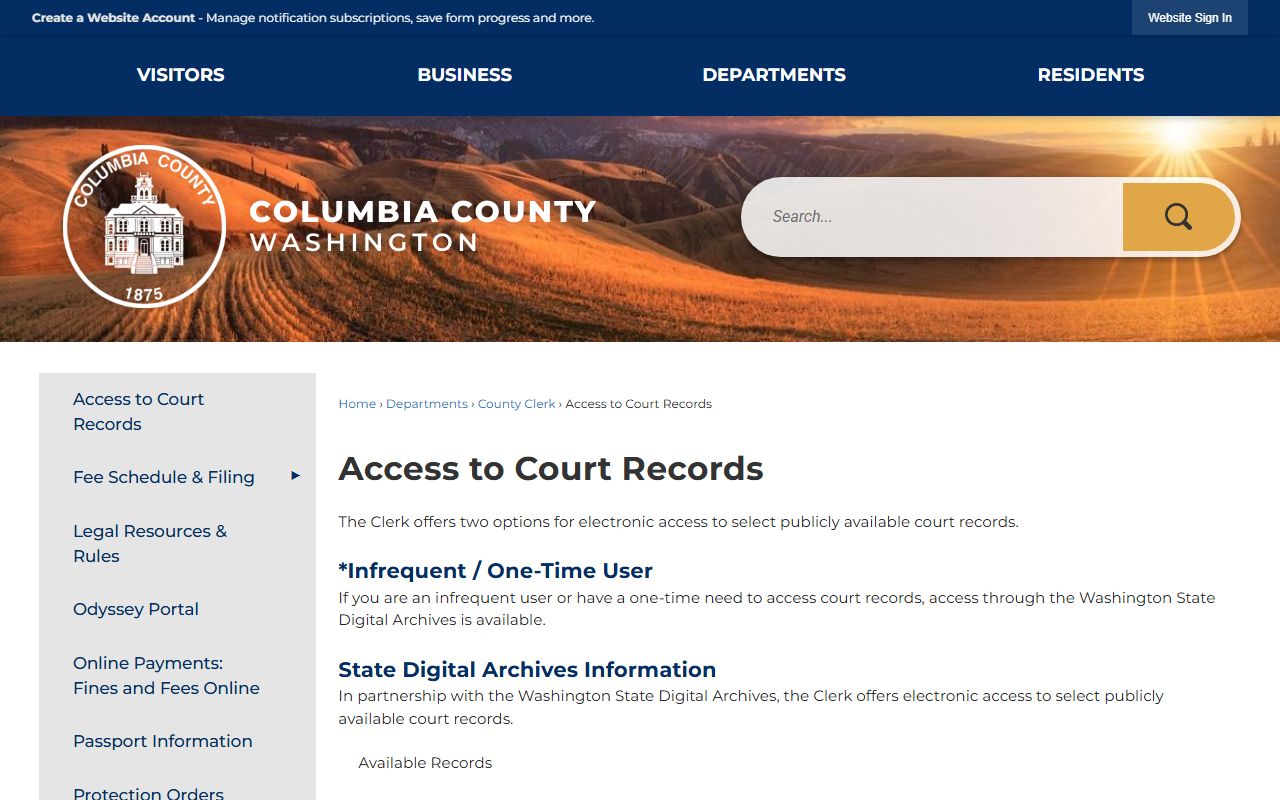 Columbia County Traffic Court Records access to court records