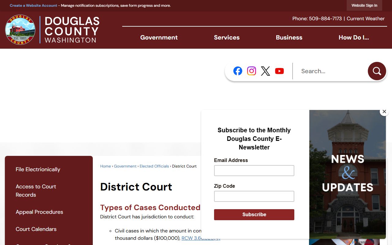 Douglas County Traffic Court Records at district court
