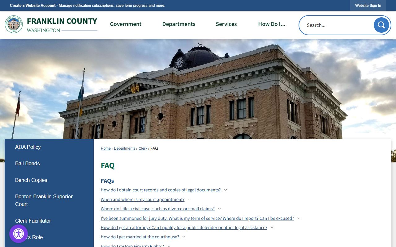 Pasco Traffic Court Records clerk FAQ image