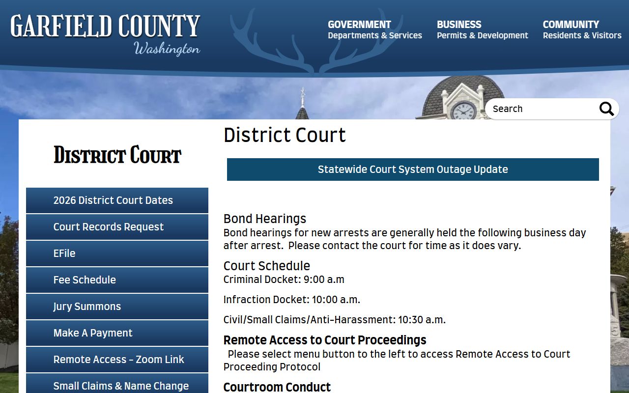 Garfield County Traffic Court Records district court