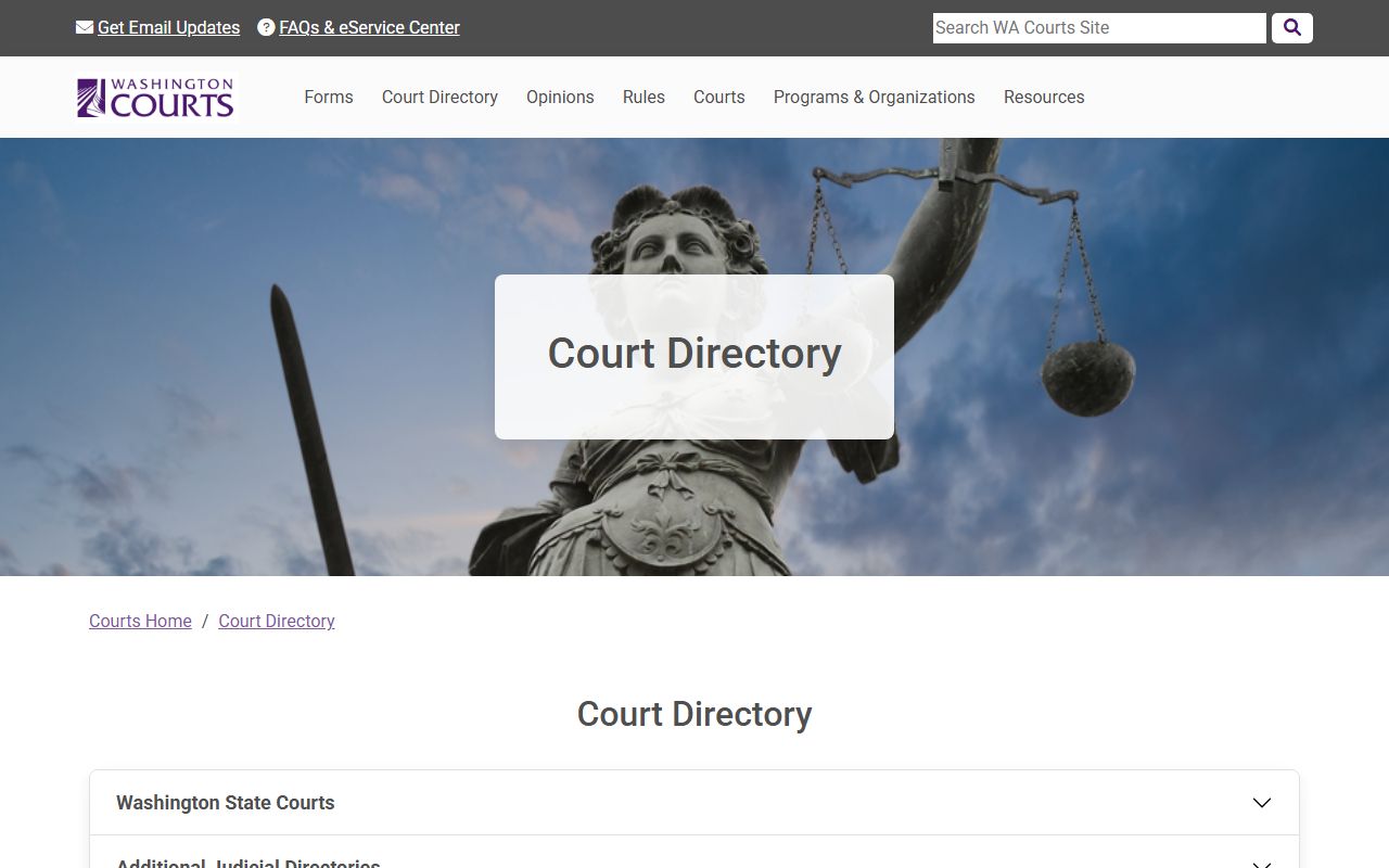 Washington Traffic Court Records court directory source