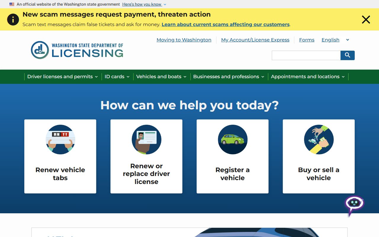 Washington Traffic Court Records department of licensing source